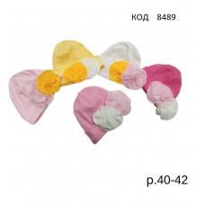 .Maika Шапка трикотажна для дівчинки Польща  Квітка №1  40-42  5шт