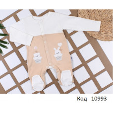 Tr Комбінезон інтерлок рубчик УНІ BEBİO 5050  комбі  3,6,9,12  4шт