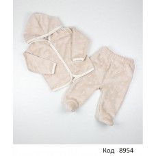 МС Костюм вельсофт "Бейка" (Кофта з капюшоном+ повзунки) 62-74р 3шт